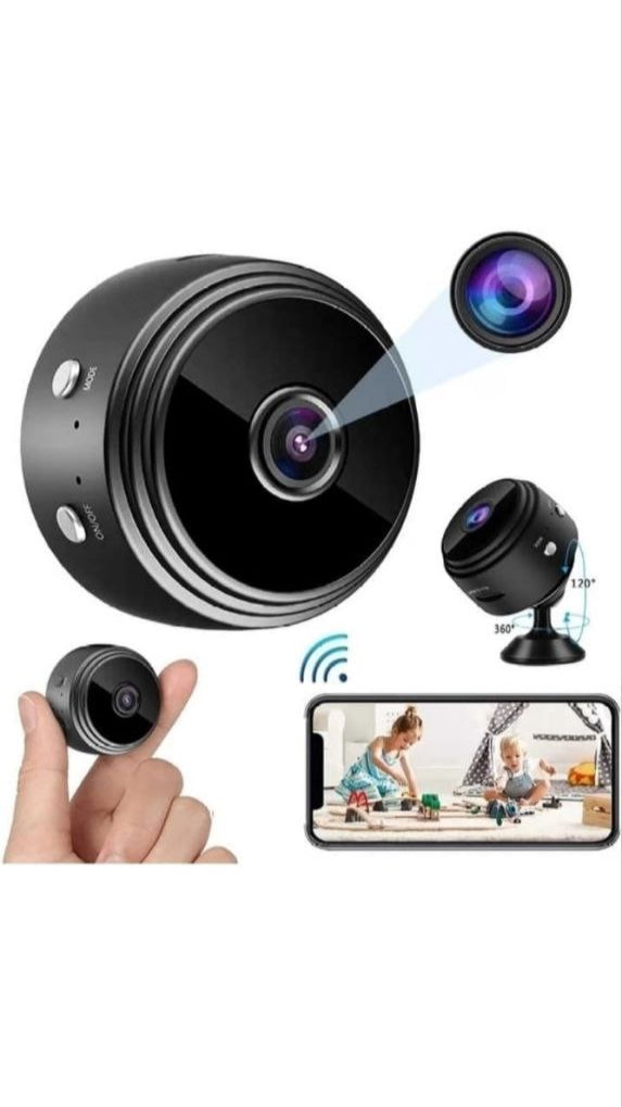AB SmartEye Mini Wireless WiFi Security Camera | HD 1080p Indoor Video Recorder with Low Light Vision | Portable & Magnetic | Home, Office, and Baby Monitor