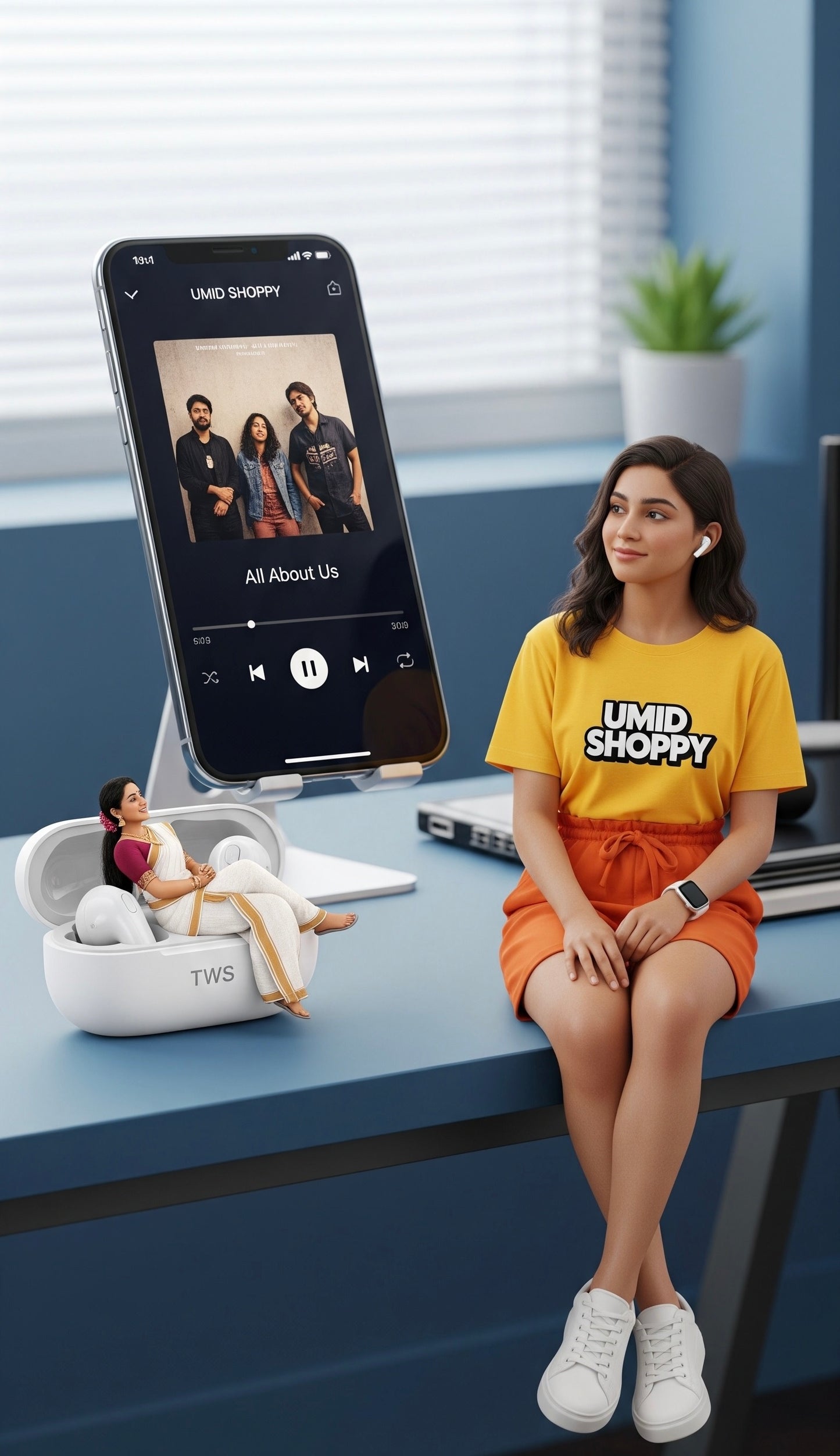 SmartPod Pro – 3-in-1 Wireless Earbuds with Touchscreen & Power Bank