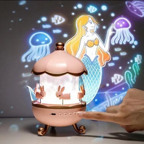Rotating Rabbits Night Light, Night Lamp Star Projector, Bluetooth Music Speaker, Girl Room Decor, Kids Birthday Gifts, Christmas Gifts