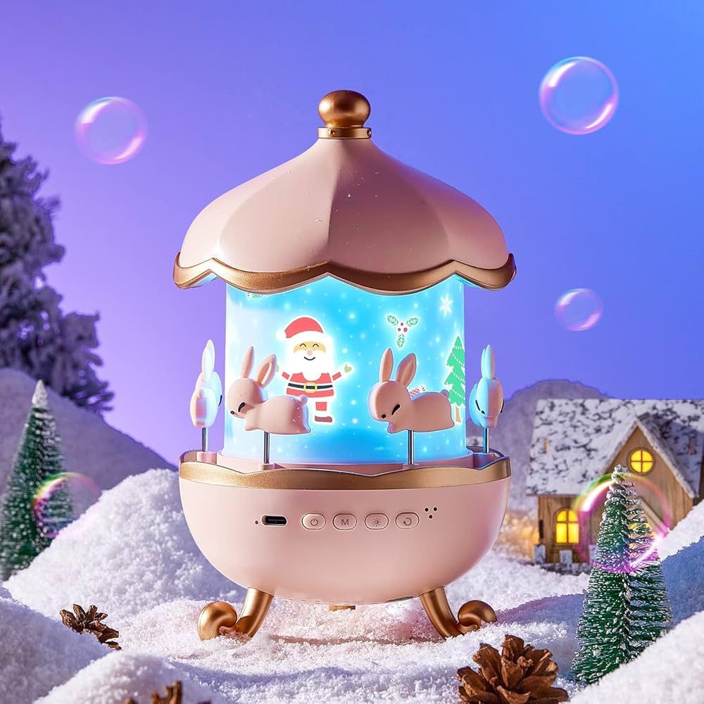 Rotating Rabbits Night Light, Night Lamp Star Projector, Bluetooth Music Speaker, Girl Room Decor, Kids Birthday Gifts, Christmas Gifts
